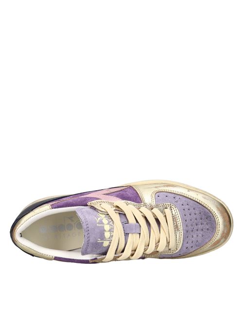 Leather and suede sneakers DIADORA HERITAGE | MI BASKET LOW METAL PIGSKIN USED WNVIOLA-ORO-ROSA